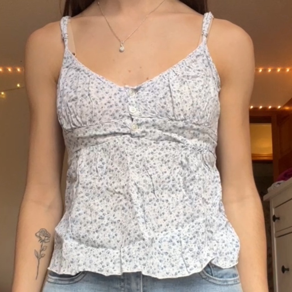 Brandy Melville Blue Floral Camisole